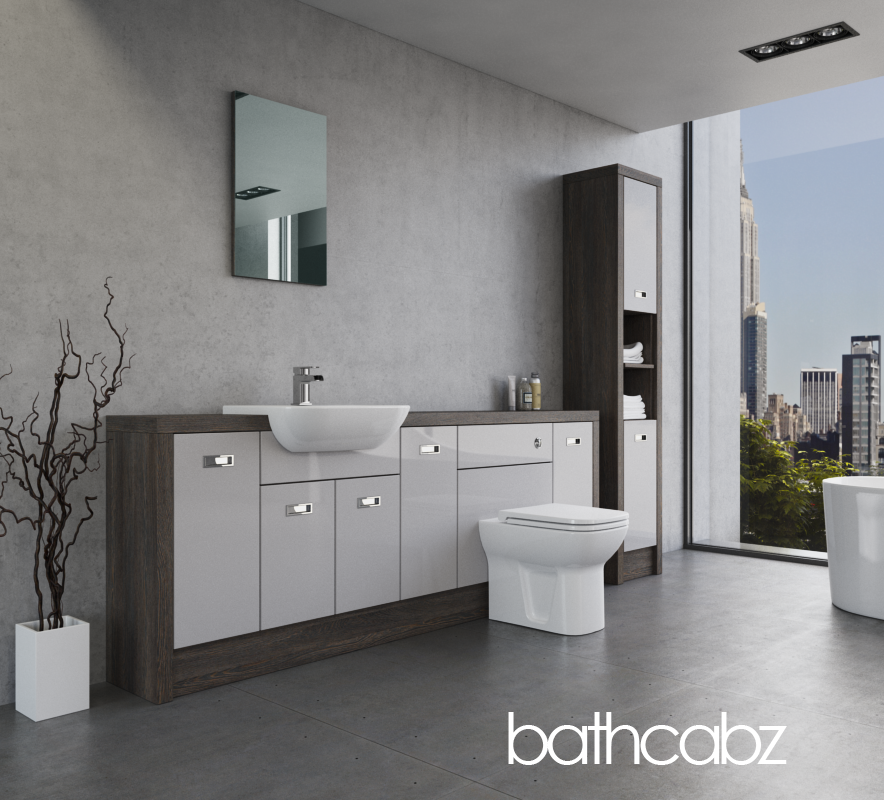 ATHENA NORWICH OAK BASE & TALL UNIT BATHROOM FITTED FURNITURE
