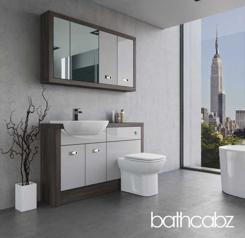 ATHENA NORWICH OAK BASE & WALL UNITS BATHROOM FITTED FURNITURE