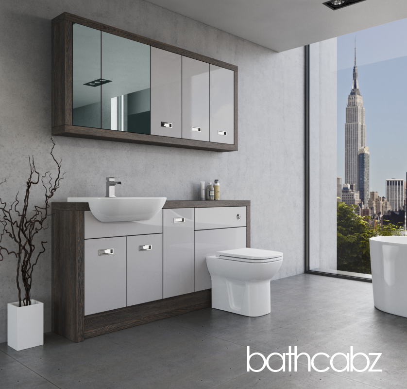 ATHENA NORWICH OAK BASE & WALL UNITS BATHROOM FITTED FURNITURE