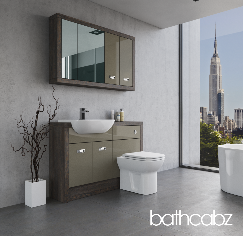 ATHENA NORWICH OAK BASE & WALL UNITS BATHROOM FITTED FURNITURE
