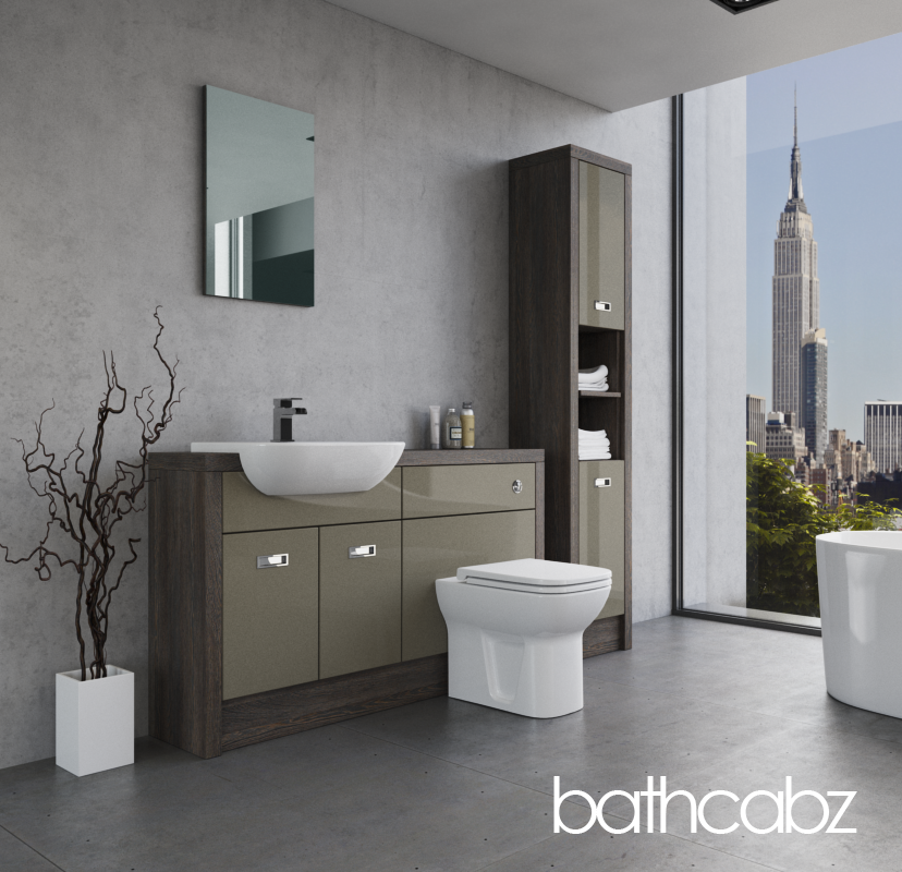 ATHENA NORWICH OAK BASE & TALL UNIT BATHROOM FITTED FURNITURE