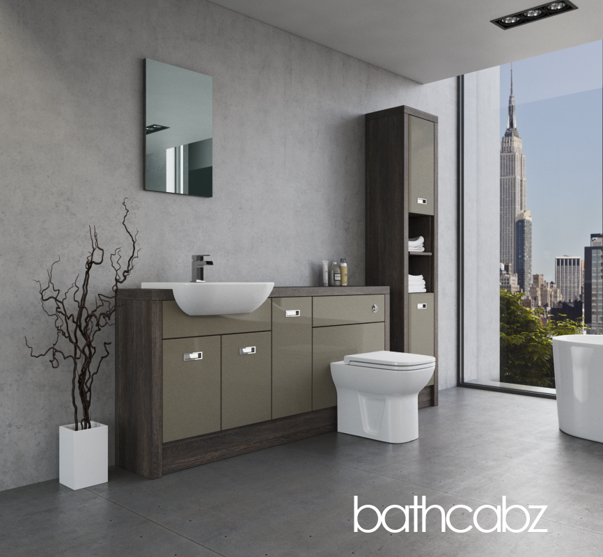 ATHENA NORWICH OAK BASE & TALL UNIT BATHROOM FITTED FURNITURE