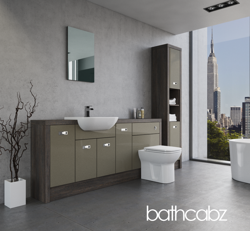 ATHENA NORWICH OAK BASE & TALL UNIT BATHROOM FITTED FURNITURE