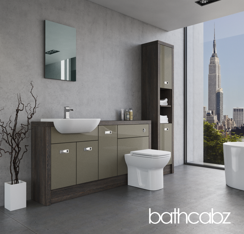 ATHENA NORWICH OAK BASE & TALL UNIT BATHROOM FITTED FURNITURE
