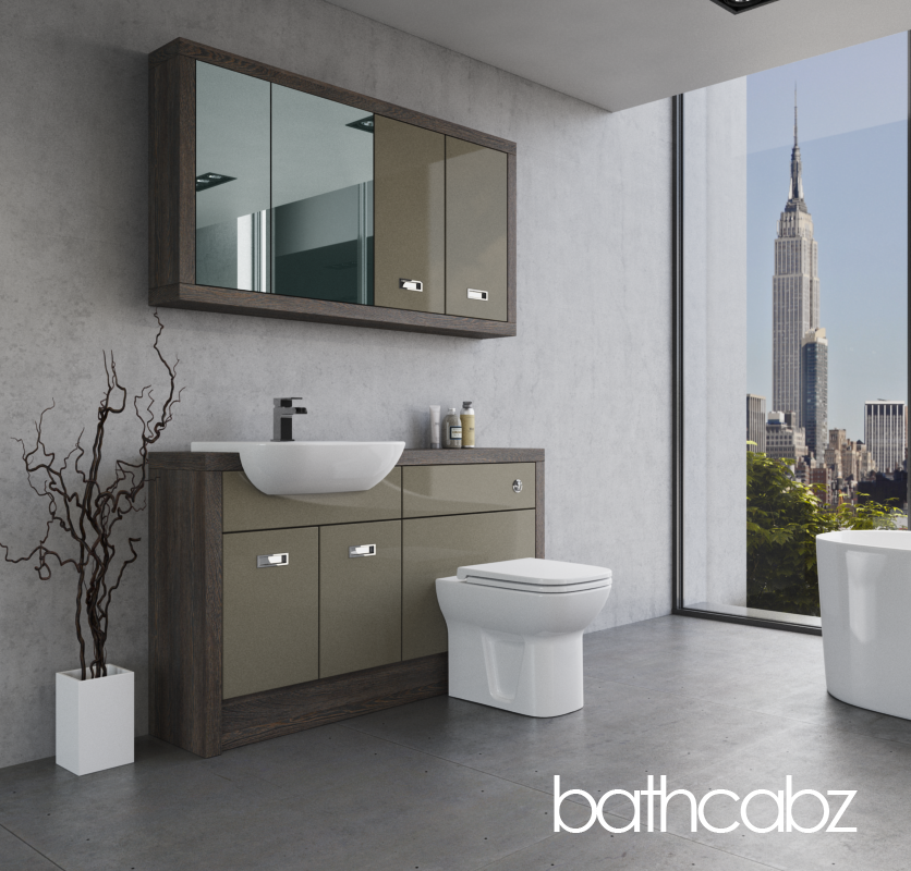 ATHENA NORWICH OAK BASE & WALL UNITS BATHROOM FITTED FURNITURE