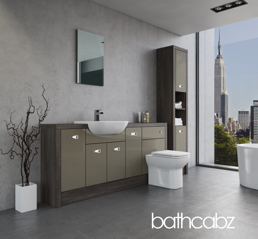 ATHENA NORWICH OAK BASE & TALL UNIT BATHROOM FITTED FURNITURE