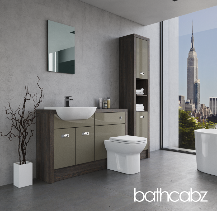 ATHENA NORWICH OAK BASE & TALL UNIT BATHROOM FITTED FURNITURE