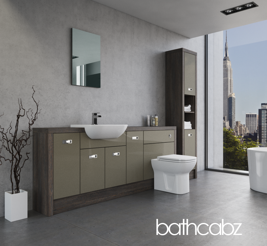 ATHENA NORWICH OAK BASE & TALL UNIT BATHROOM FITTED FURNITURE
