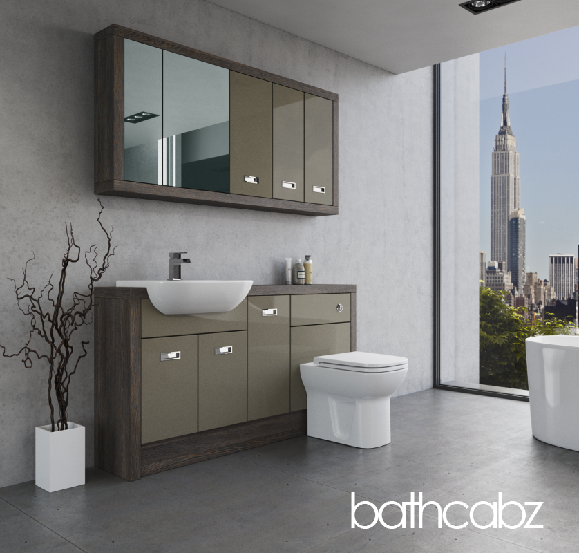 ATHENA NORWICH OAK BASE & WALL UNITS BATHROOM FITTED FURNITURE