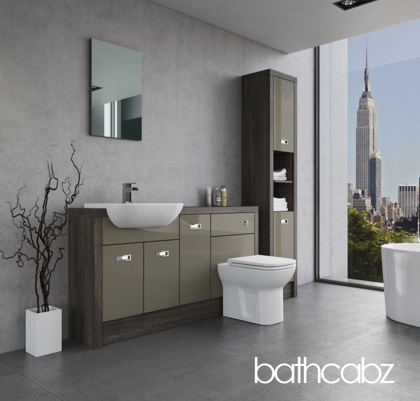 ATHENA NORWICH OAK BASE & TALL UNIT BATHROOM FITTED FURNITURE