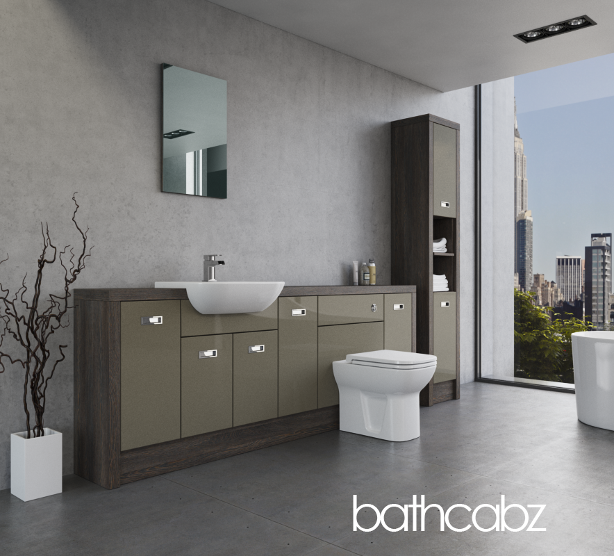 ATHENA NORWICH OAK BASE & TALL UNIT BATHROOM FITTED FURNITURE