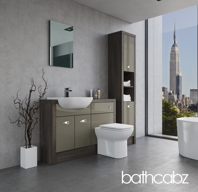 ATHENA NORWICH OAK BASE & TALL UNIT BATHROOM FITTED FURNITURE
