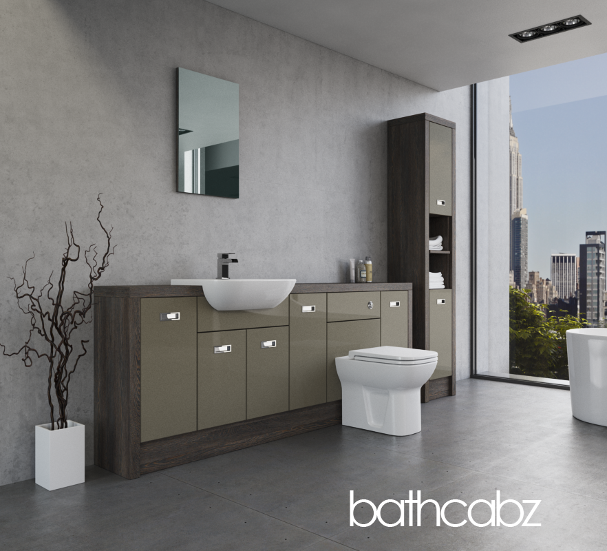 ATHENA NORWICH OAK BASE & TALL UNIT BATHROOM FITTED FURNITURE