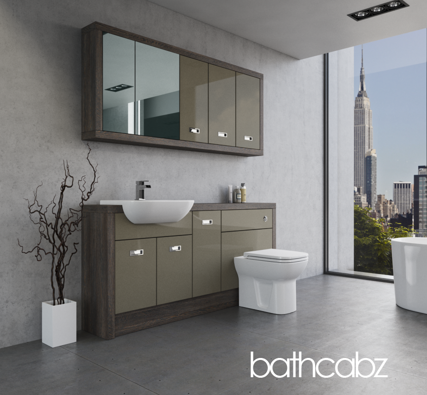 ATHENA NORWICH OAK BASE & WALL UNITS BATHROOM FITTED FURNITURE