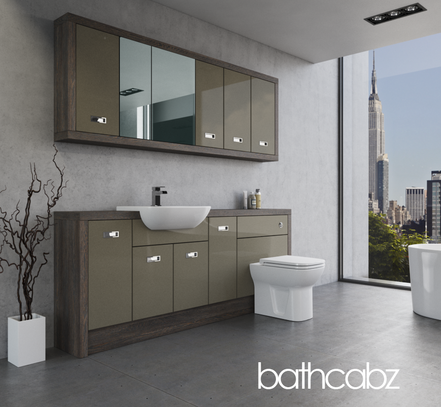ATHENA NORWICH OAK BASE & WALL UNITS BATHROOM FITTED FURNITURE