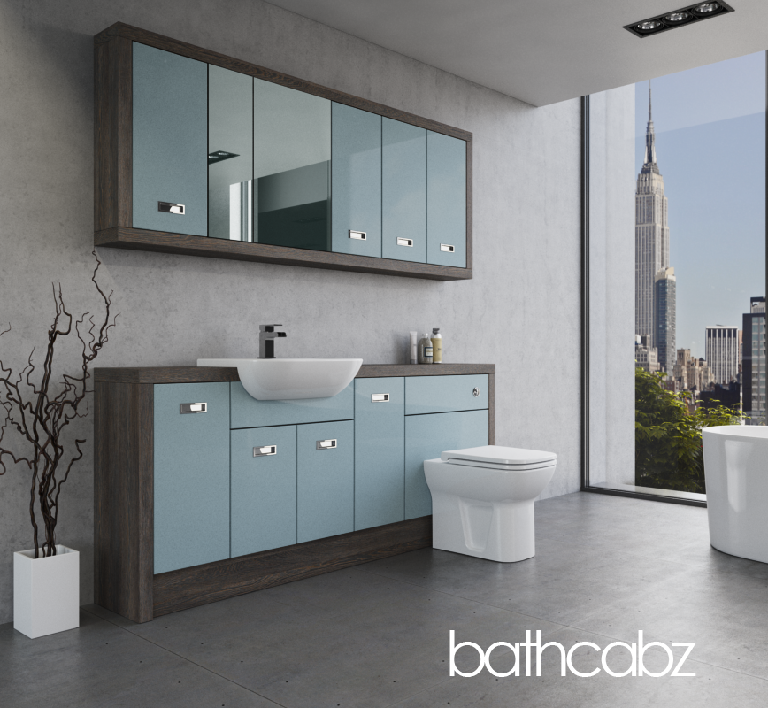 ATHENA NORWICH OAK BASE & WALL UNITS BATHROOM FITTED FURNITURE
