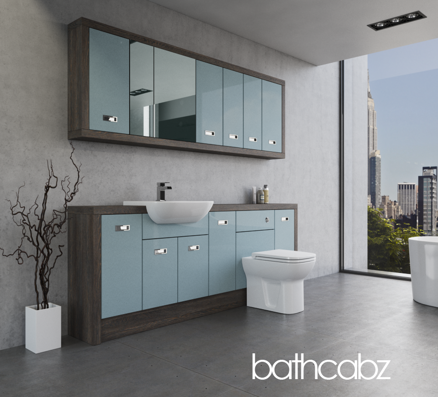 ATHENA NORWICH OAK BASE & WALL UNITS BATHROOM FITTED FURNITURE