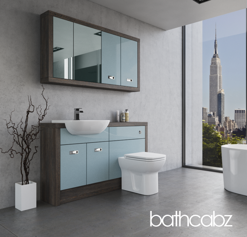 ATHENA NORWICH OAK BASE & WALL UNITS BATHROOM FITTED FURNITURE