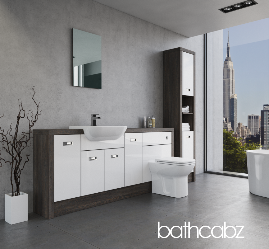 ATHENA NORWICH OAK BASE & TALL UNIT BATHROOM FITTED FURNITURE