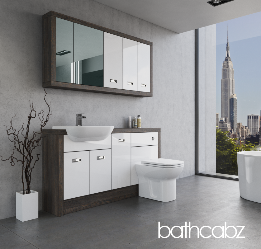 ATHENA NORWICH OAK BASE & WALL UNITS BATHROOM FITTED FURNITURE