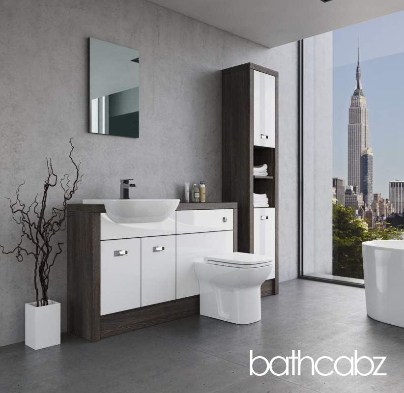 ATHENA NORWICH OAK BASE & TALL UNIT BATHROOM FITTED FURNITURE