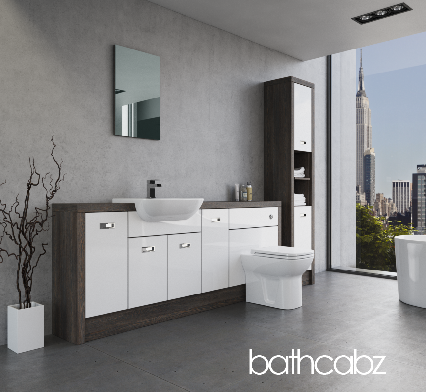 ATHENA NORWICH OAK BASE & TALL UNIT BATHROOM FITTED FURNITURE