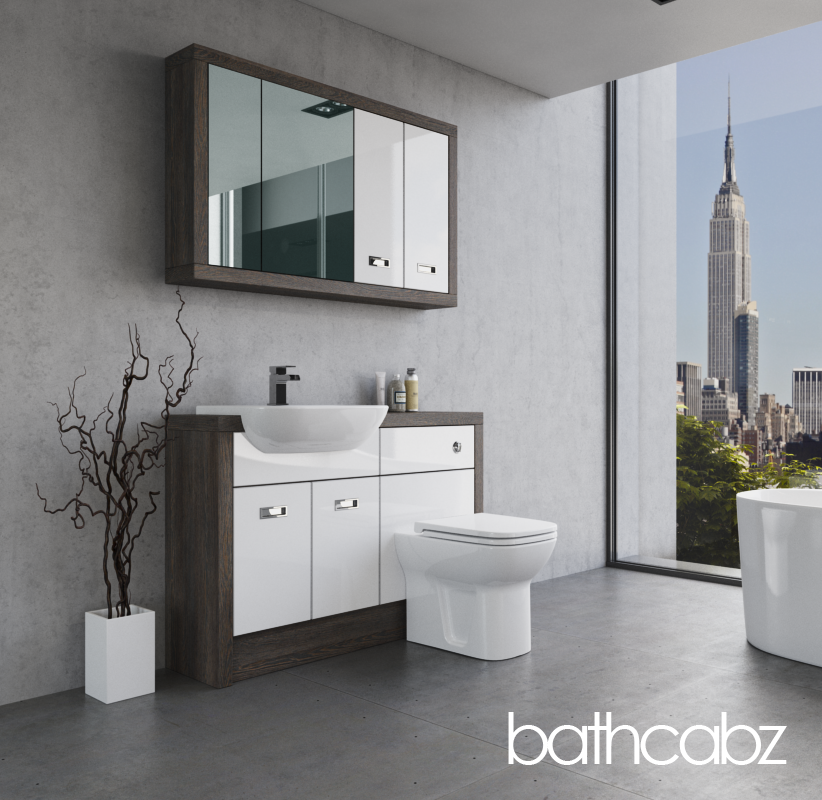 ATHENA NORWICH OAK BASE & WALL UNITS BATHROOM FITTED FURNITURE