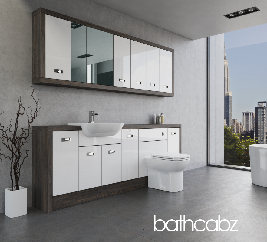 ATHENA NORWICH OAK BASE & WALL UNITS BATHROOM FITTED FURNITURE