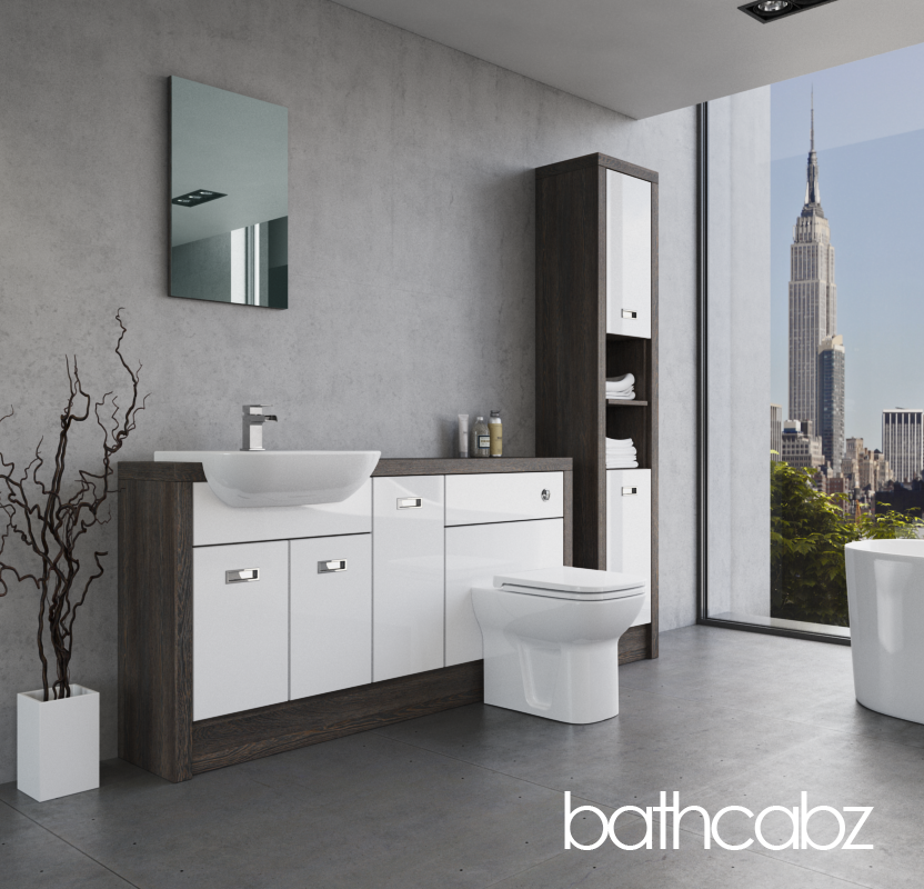 ATHENA NORWICH OAK BASE & TALL UNIT BATHROOM FITTED FURNITURE