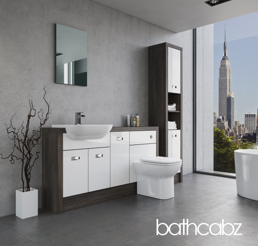 ATHENA NORWICH OAK BASE & TALL UNIT BATHROOM FITTED FURNITURE