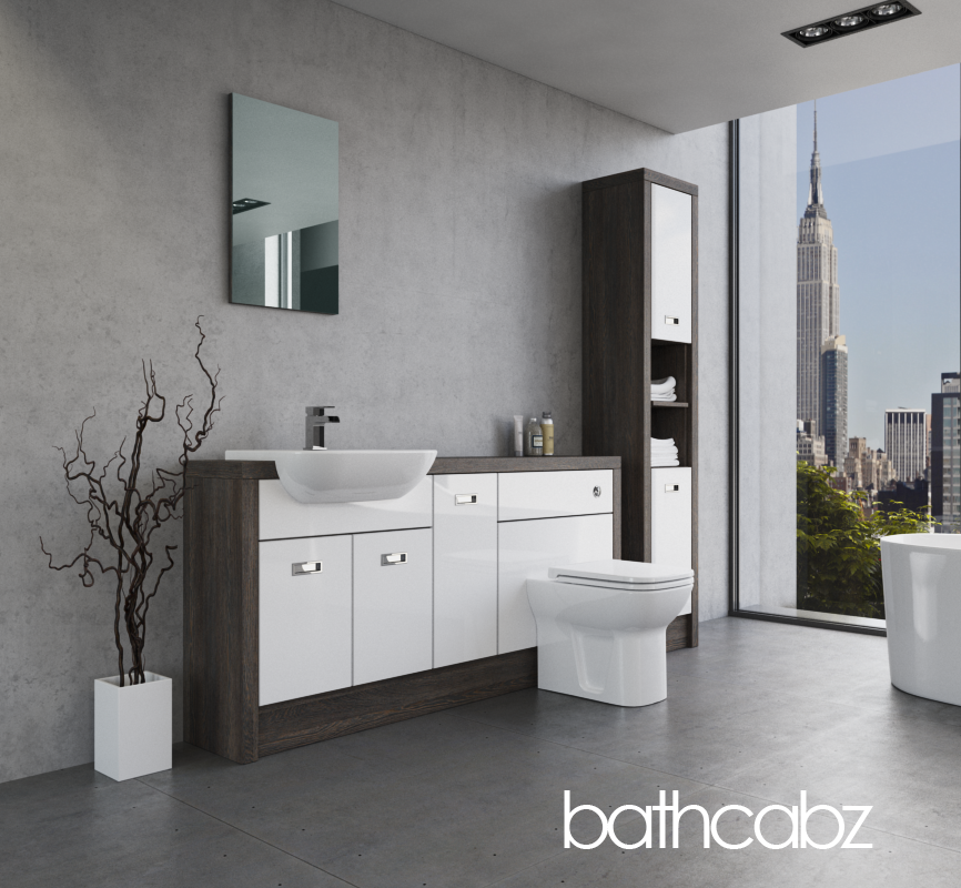 ATHENA NORWICH OAK BASE & TALL UNIT BATHROOM FITTED FURNITURE