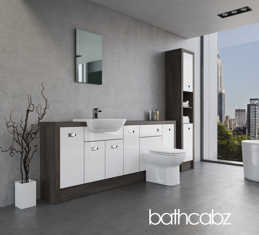 ATHENA NORWICH OAK BASE & TALL UNIT BATHROOM FITTED FURNITURE