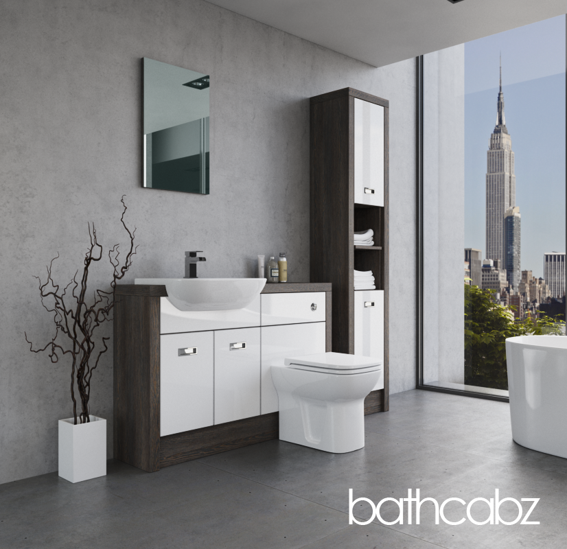 ATHENA NORWICH OAK BASE & TALL UNIT BATHROOM FITTED FURNITURE