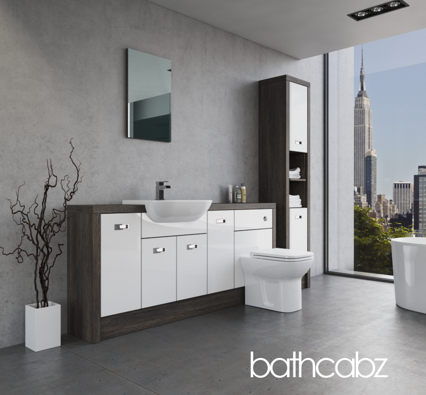 ATHENA NORWICH OAK BASE & TALL UNIT BATHROOM FITTED FURNITURE