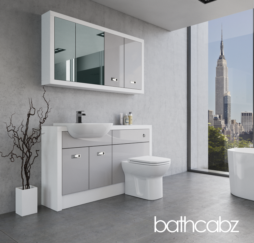 ATHENA WHITE MATT BASE & WALL UNITS BATHROOM FITTED FURNITURE