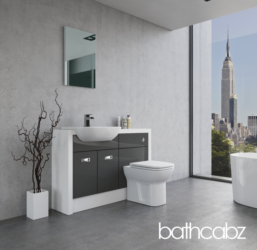 ATHENA WHITE MATT BASE UNITS BATHROOM FITTED FURNITURE