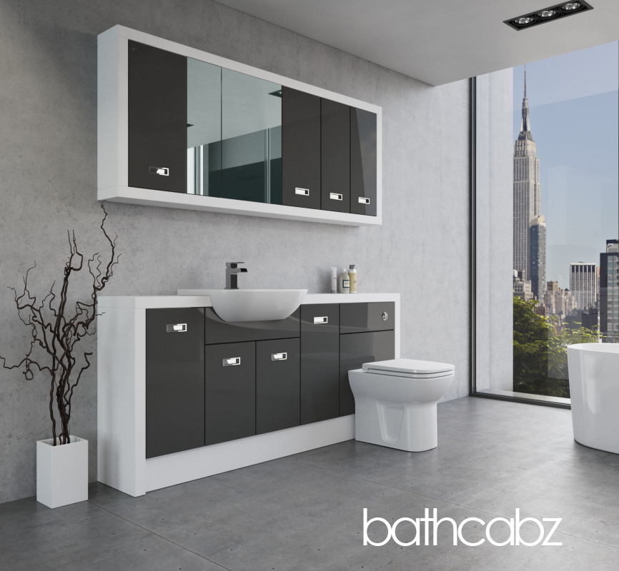 ATHENA WHITE MATT BASE & WALL UNITS BATHROOM FITTED FURNITURE