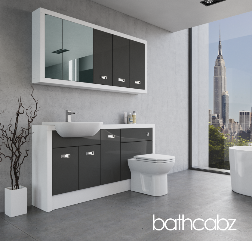 ATHENA WHITE MATT BASE & WALL UNITS BATHROOM FITTED FURNITURE
