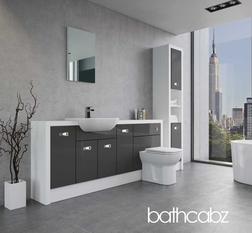 ATHENA WHITE MATT BASE & TALL UNIT BATHROOM FITTED FURNITURE