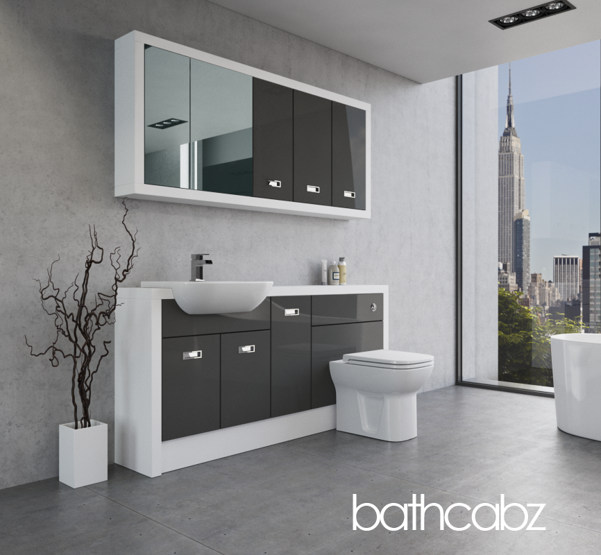 ATHENA WHITE MATT BASE & WALL UNITS BATHROOM FITTED FURNITURE