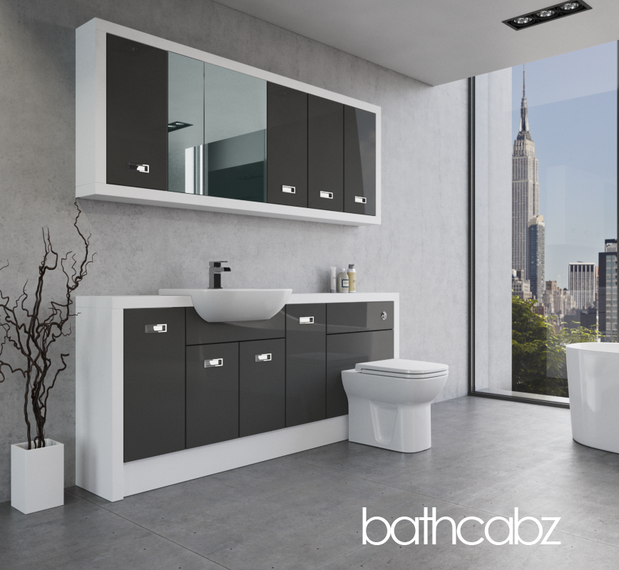 ATHENA WHITE MATT BASE & WALL UNITS BATHROOM FITTED FURNITURE