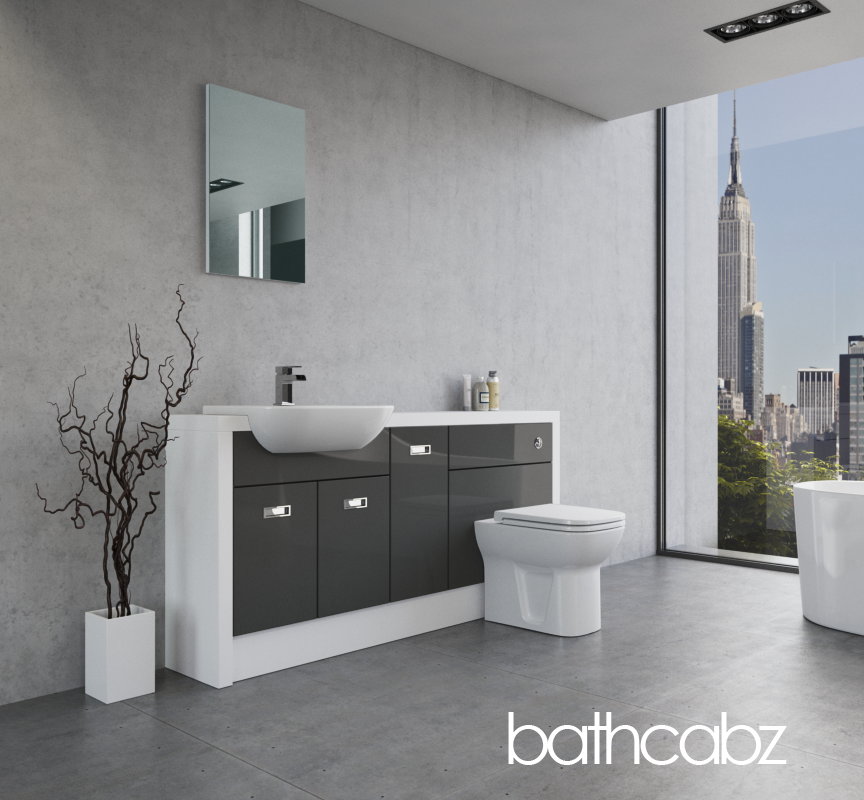 ATHENA WHITE MATT BASE UNITS BATHROOM FITTED FURNITURE