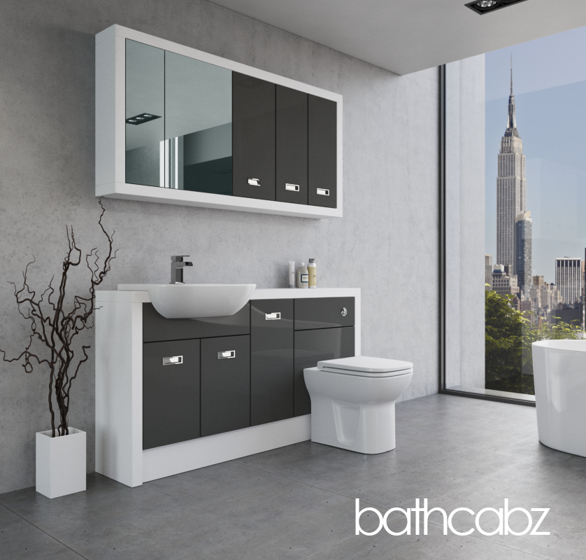 ATHENA WHITE MATT BASE & WALL UNITS BATHROOM FITTED FURNITURE