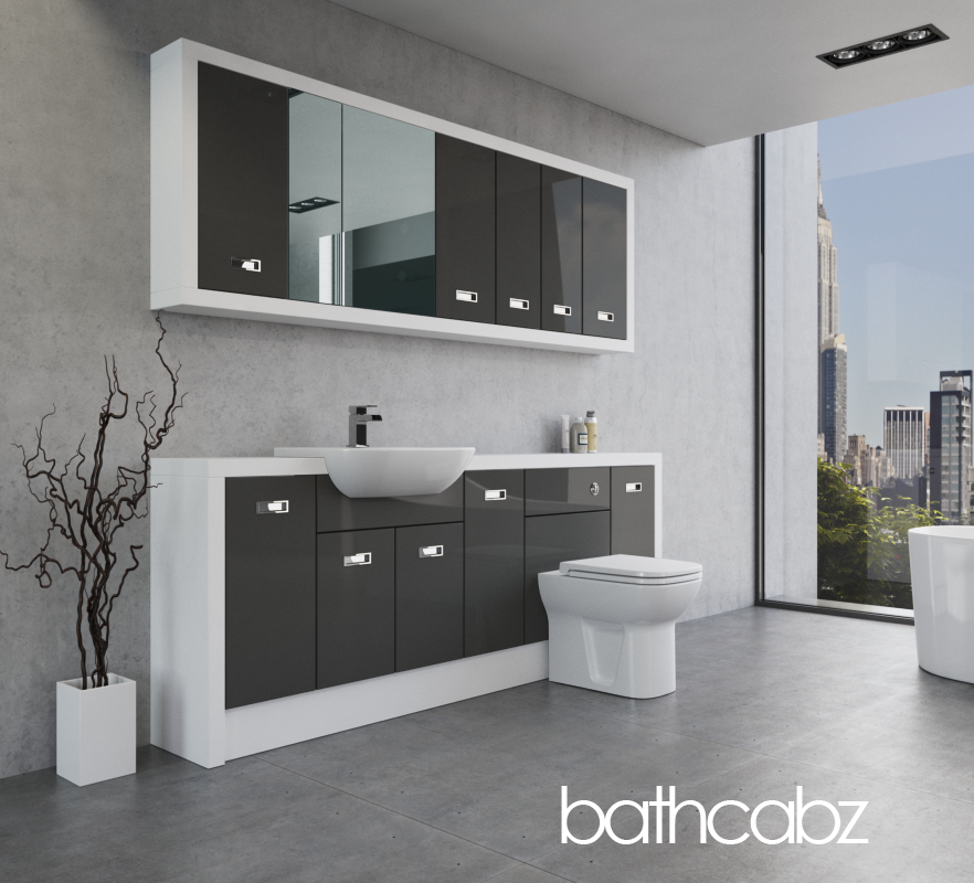 ATHENA WHITE MATT BASE & WALL UNITS BATHROOM FITTED FURNITURE
