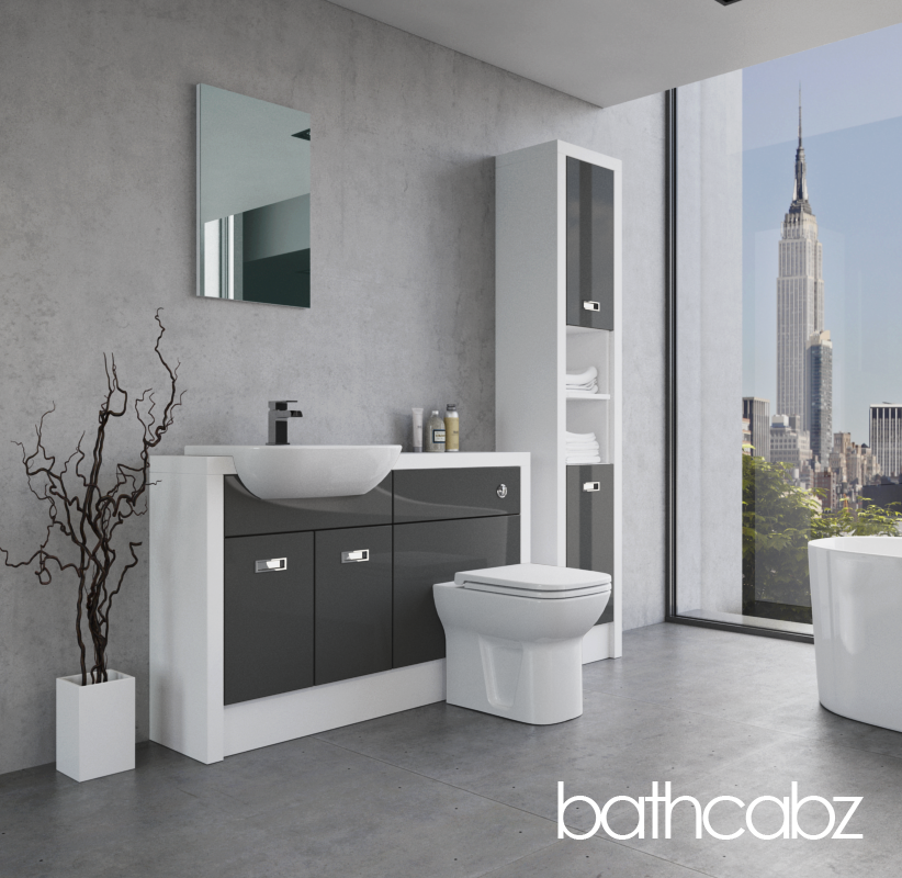 ATHENA WHITE MATT BASE & TALL UNIT BATHROOM FITTED FURNITURE
