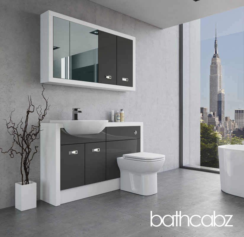 ATHENA WHITE MATT BASE & WALL UNITS BATHROOM FITTED FURNITURE