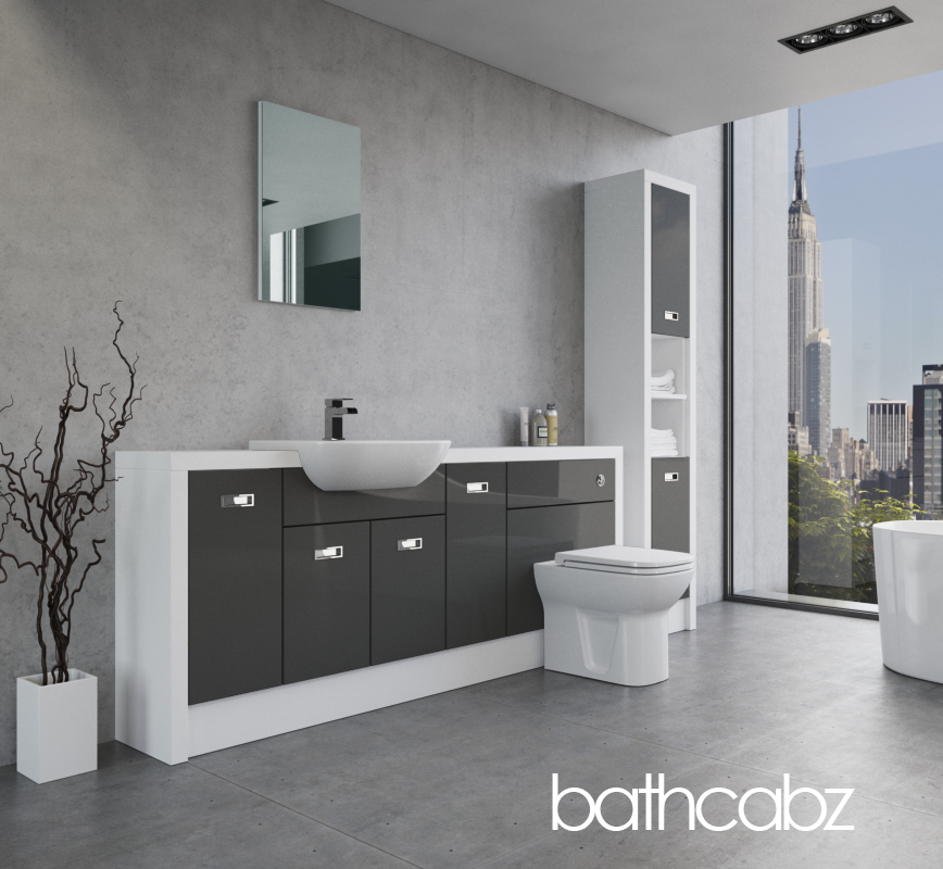 ATHENA WHITE MATT BASE & TALL UNIT BATHROOM FITTED FURNITURE