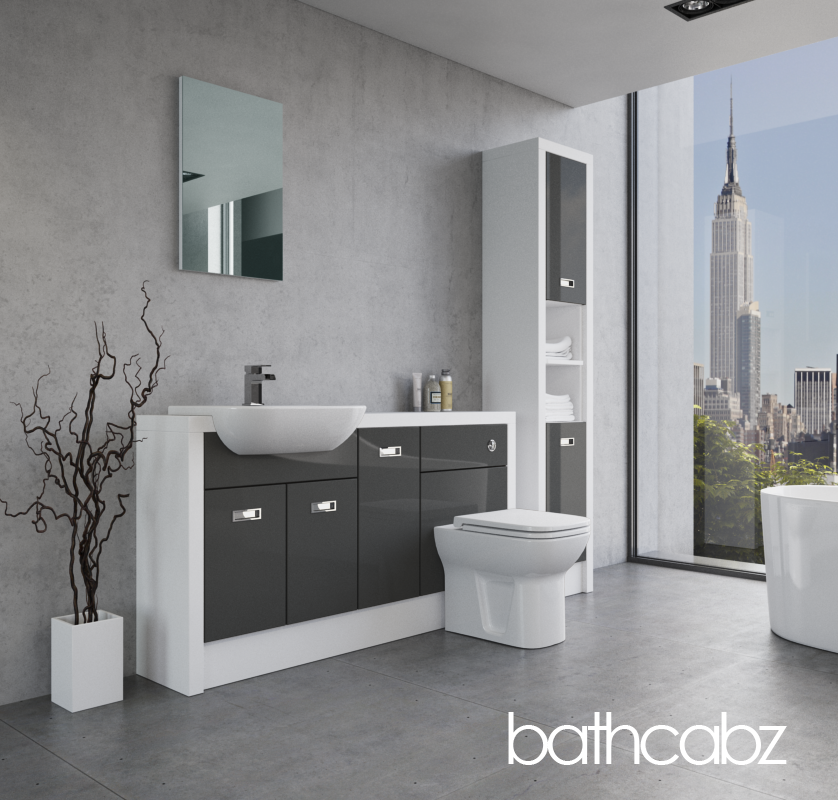 ATHENA WHITE MATT BASE & TALL UNIT BATHROOM FITTED FURNITURE