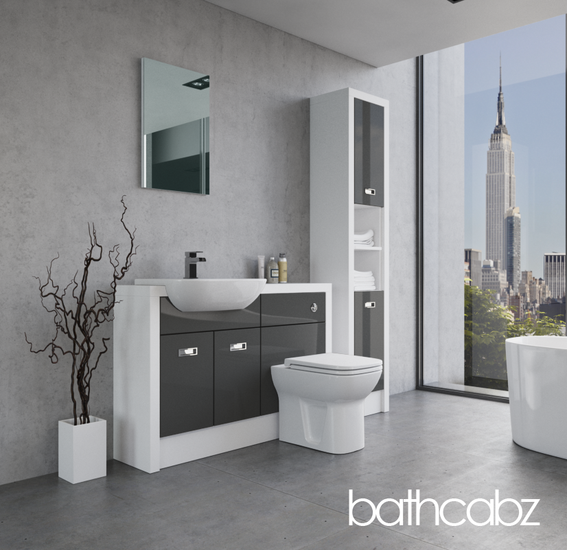 ATHENA WHITE MATT BASE & TALL UNIT BATHROOM FITTED FURNITURE