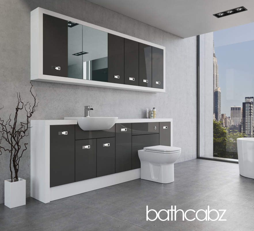 ATHENA WHITE MATT BASE & WALL UNITS BATHROOM FITTED FURNITURE